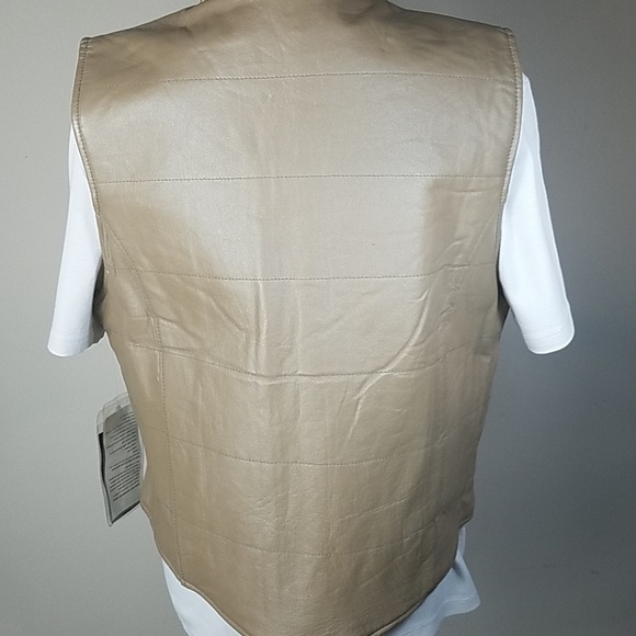 NWT, Henig Furs, leather vest, sleeveless, sz XL - Picture 3 of 7